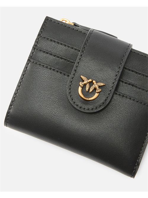 Portafoglio piccolo in pelle liscia con logo PINKO | 103610A0F1/Z99Q